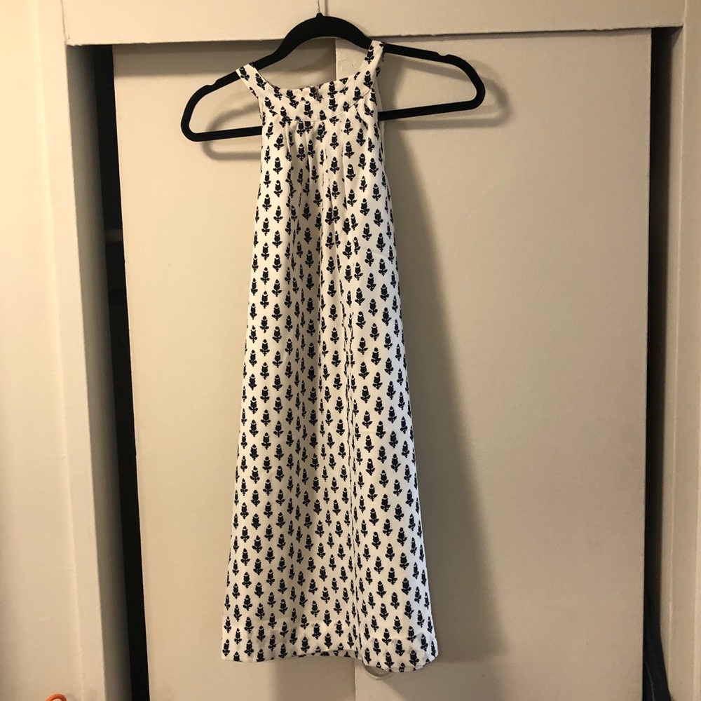 NWT J. Crew white & navy high neck dress! Size 0